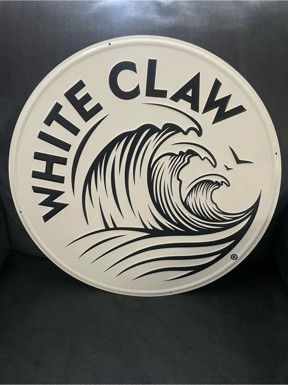 White Claw Hard Seltzer Round Metal Sign Wall Art
